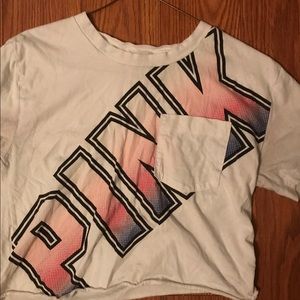 victoria secrete pink crop top